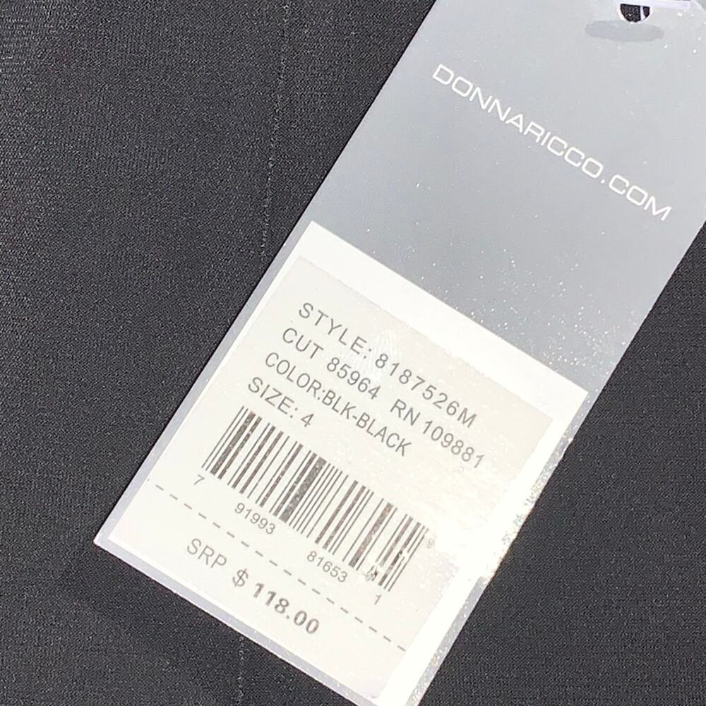 Donna Ricco Black Embellished Neck Dress – Size 4 - NWT - Picture 7 of 12